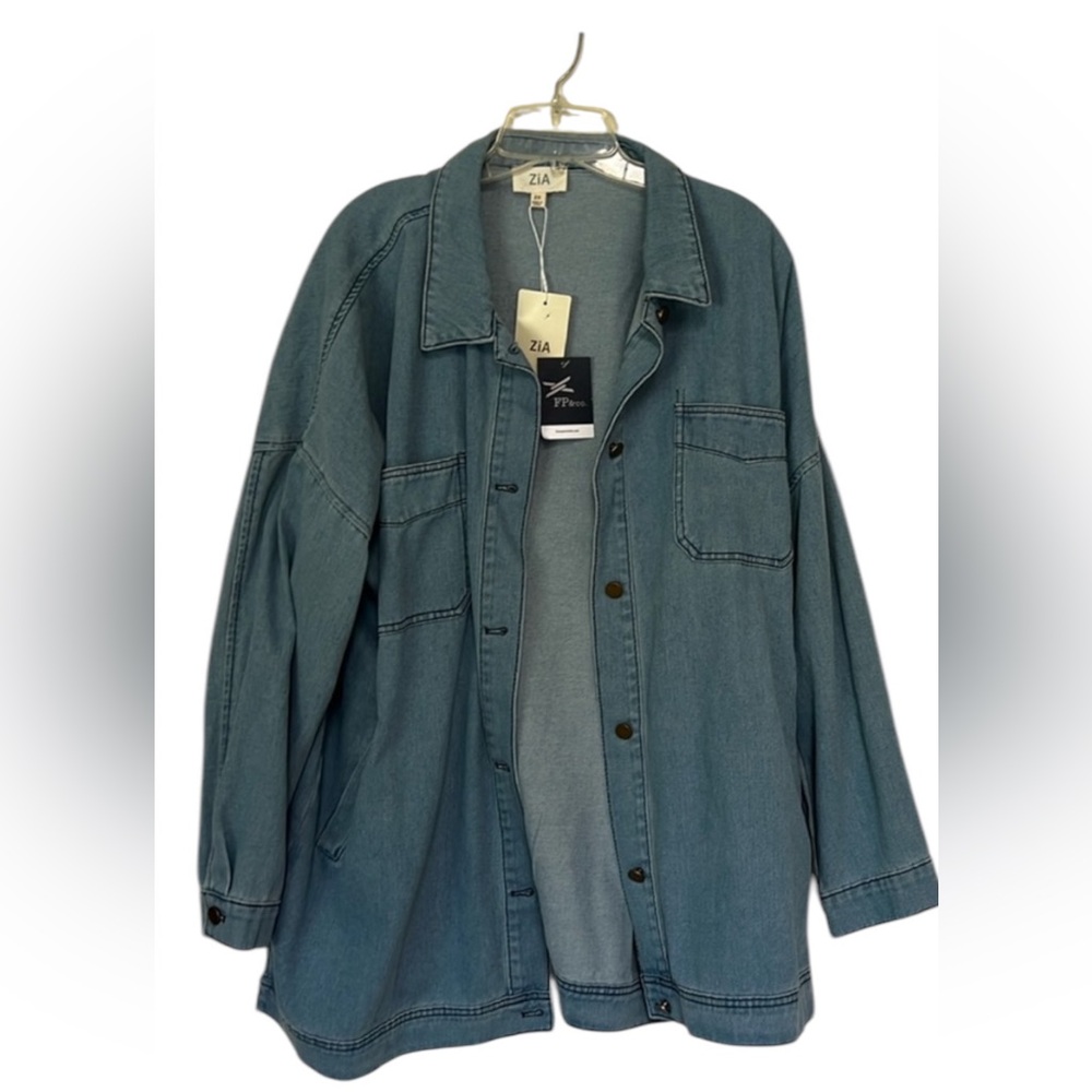 Zia Apparel Oversized Jean Jacket size 2X NWT